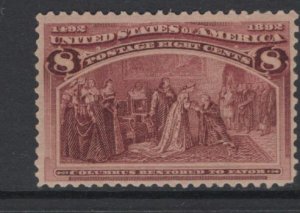 US 236  MINT HINGED      COLUMBUS  ISSUE 1893 DISCOUNTED