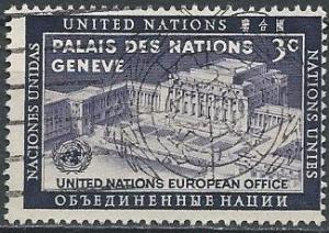 UN 27 (used) 3¢ Geneva Office (1954)