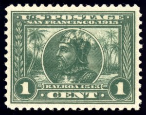 US 397 1c Panama Pacific Expo 1913 Vasco Nunez de Balboa perf 12 PSE grade 90 NH