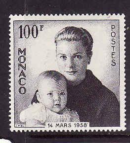 Monaco-Sc#409-unused hinged set-Princess Grace-1958-