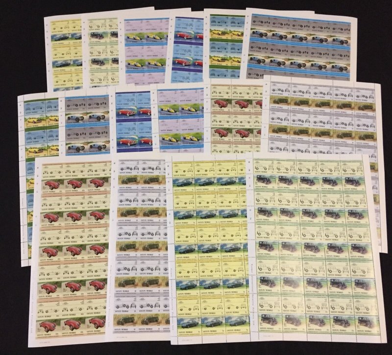 TUVALU Cars Automobiles Sheets x 16(800 Stamps)MNH.( BLK31)