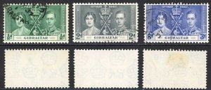 Gibraltar SG118/20 1937 Coronation Fine used Cat 6.25 (4)