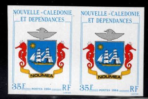 New Caledonia (NCE) Scott 500 Imperforate Noumea Coat of Arms pair MNH**