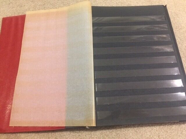 Red Polish Klaser Stock Book 24 (12x2) 9-row Black Pages Used  See description