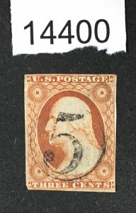 MOMEN: US STAMPS # 10 ORANGE BROWN NUMERAL 5 CANCEL USED LOT #14400