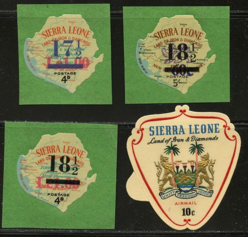 SIERRA LEONE Sc#333, 335-36, C67 1967 Revalued OG Mint NH