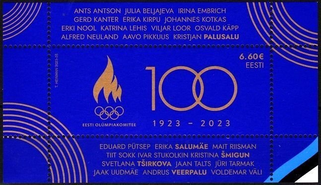 ESTONIA 2023-27 SPORT: Estonian Olympic Committee - 100. Souvenir sheet, MNH