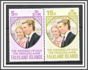 Falkland Islands #225-226 Princess Anne's Wedding MNH