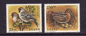 Iceland-Sc#808-9-unused NH set-Birds-1995-