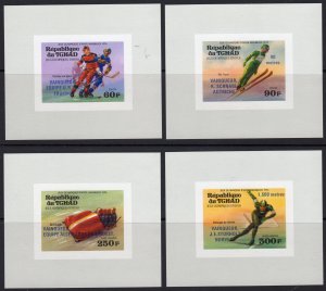 Chad 1976 Sc#311/12C178/9 INNSBRUCK OLYMPICS WINNERS 4 DELUXE S/S IMPERF.MNH