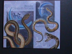 ST.THOMAS-2013 -YEAR OF THE LOVELY SNAKE- MNH S/S VF WE SHIP TO WORLD WIDE