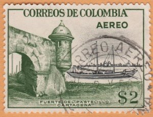 COLOMBIA 1954 SCOTT # C250. USED. # 3