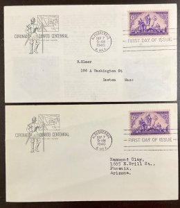 898 2 House of Farnam cachets Coronado Expedition 400th Anniversary FDCs 1940