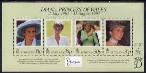 ST. HELENA - 1998 - Diana Commemoration - Perf Min Sheet - Mint Never Hinged