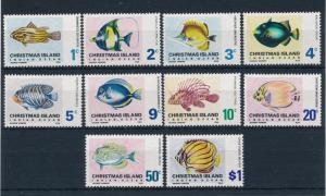 [52017] Christmas Island 1968 Marine life Fish 10 Values MNH