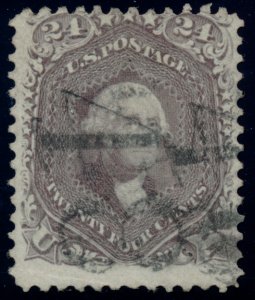 US 70a 24c 1861 George Washington brown lilac 48 cancel.