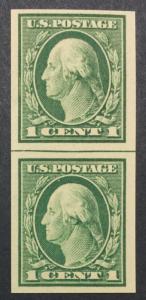 MOMEN: US #408 LINE PAIR MINT OG NH XF $50 #20889