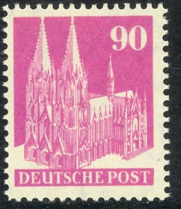 GERMANY 1948-51 90pf P.14 US BRITISH ZONES Buildings Issue Sc 657a MLH