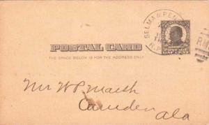 United States U.S. R.P.O.'s Selma & Pensacola 1909 407-D-4  Postal Card  Smal...