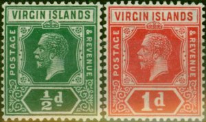 Virgin Islands 1921 Die II Set of 2 SG80-81 V.F VLMM