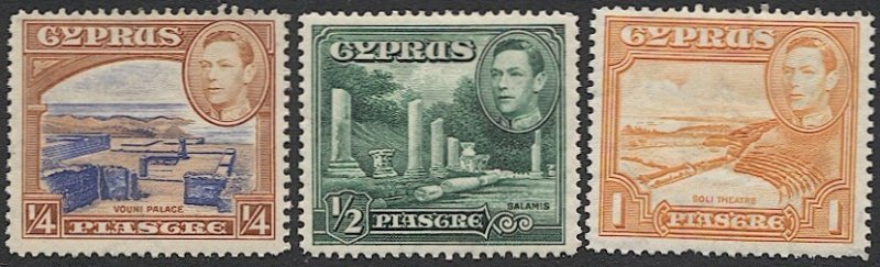 CYPRUS 1938  Sc 143-44,146 Mint LH  VF