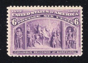 USA 1893 6¢ Columbian - OG MNH - SC# 235 - Cats $150.00  (ref# 239006)