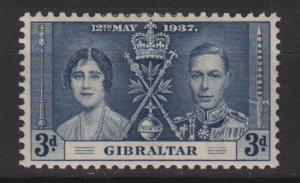 Gibraltar 1937 - Scott 106 MH - 3p, Coronation issue