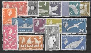 SOUTH GEORGIA SG1/16 1963 DEFINITIVE SET MNH