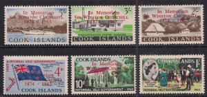 Cook Islands 1966 QE2 Set Churchill Commemoration MM SG 179 - 184 ( R850 )