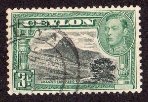 Ceylon 279 - Used - 3c Adam's Peak / George VI (1942) (1)