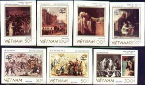 N.Vietnam MNH Sc # 2000-06 Imperf Mi 2065-71 Imper Value $ 10.00 US $$ Paintings