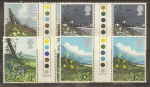 GB 1979 Flowers Traffic Light Gutter Pairs SG1079-1082 MNH