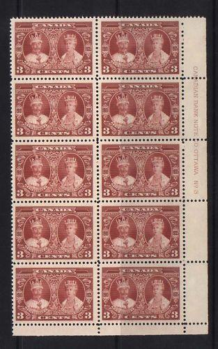 Canada #213 VF/NH Plate #3 LR Block Of 10