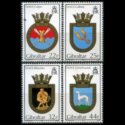 GIBRALTAR 1990 - Scott# 574-7 Navy Crest Set of 4 NH