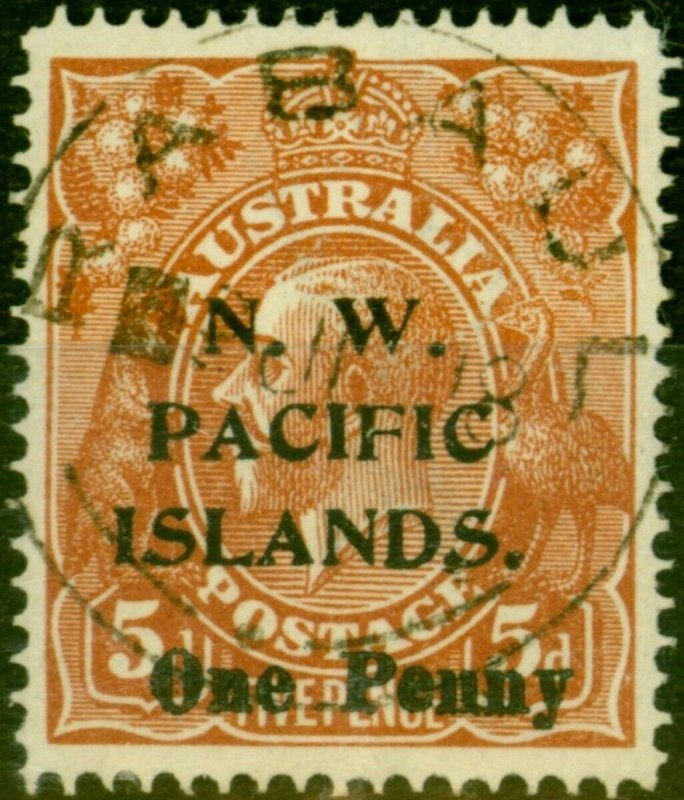 New Guinea 1918 1d on 5d Brown SG100 V.F.U