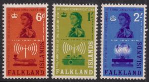 Falkland Island 1962 QE2 set Radio Comms MM SG 208 - 210 ( D1019 ) 