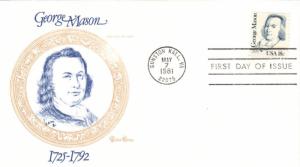 #1858 George Mason Tudor House FDC
