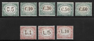 San Marino Scott J1-J6, J8-J9 Unused LH/HOG - 1897-1920 Postage Dues-SCV $176.25