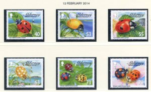 Alderney 2014 Beetles Set SGA508/A513 Unmounted Mint