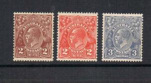 Australia 1928 KGV SG 98,99,100 MNH