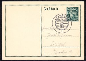 Nazi Germany (Third Reich) 1938 Reich 5th Anniversary Hamburg Cancellation Card