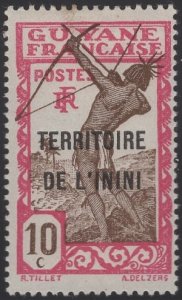 Inini 1932-40 MH Sc 6 10c Carib archer Variety thin