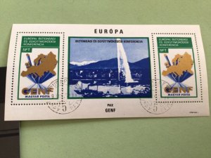 Europa security conference 1973 Hungary cancelled stamps sheet Ref A9141