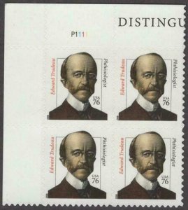 Scott # 3432A - Plate Block Of 4 - Edward Trudeau - MNH - 2008