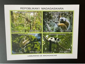 Madagascar 2021 Mi. 2718 - 2721 Block Proof Luxury Lemurians Propithecus 4 val.
