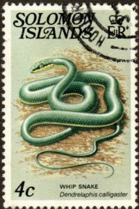 Solomon Islands 399 - Used - 4c Whip Snake (1979) (cv $1.25)