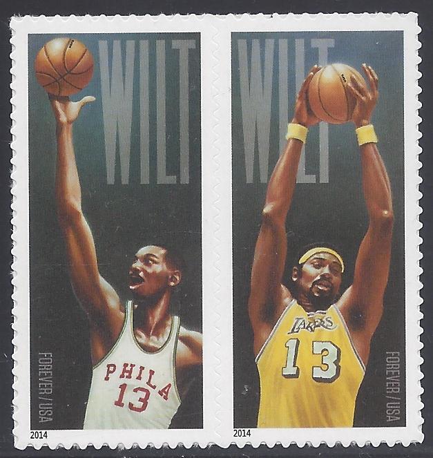 #4950-4951 (Forever) Wilt Chamberlain Attached Pair 2014 MNH