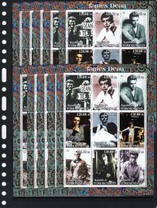 Turkmenistan 2000 JAMES DEAN  Shlt (9) MNH X 10 