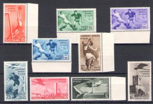 1934 Italy - Kingdom World Football Championship, 9 MNH Values** 357/61+Airmail