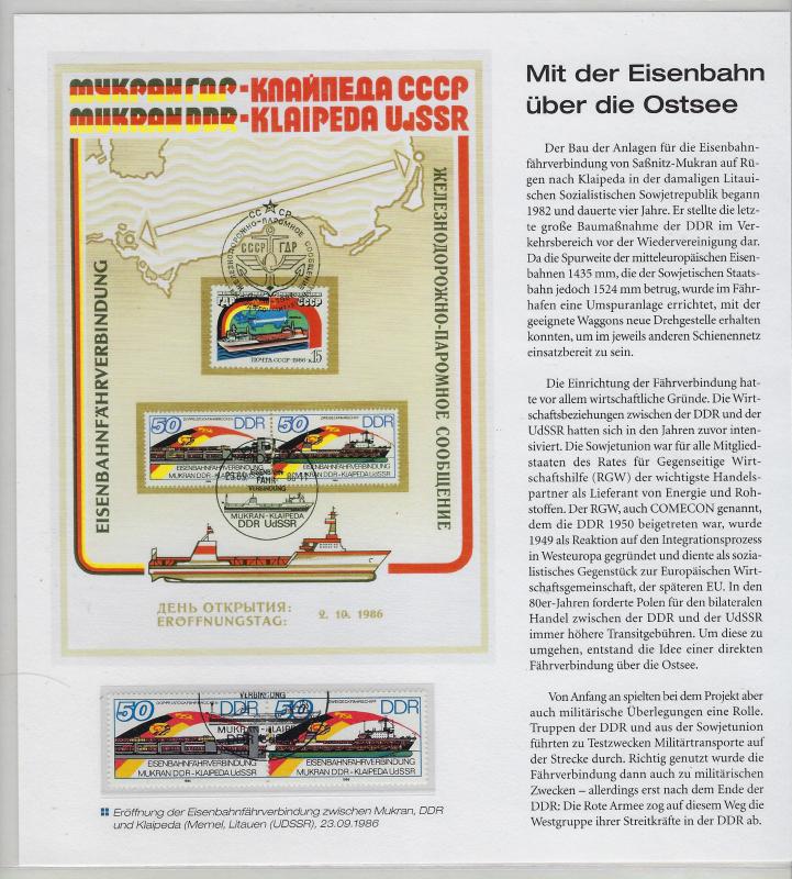 Germany DDR Scott # 2575a, used, on explanation sheet, se-tenant